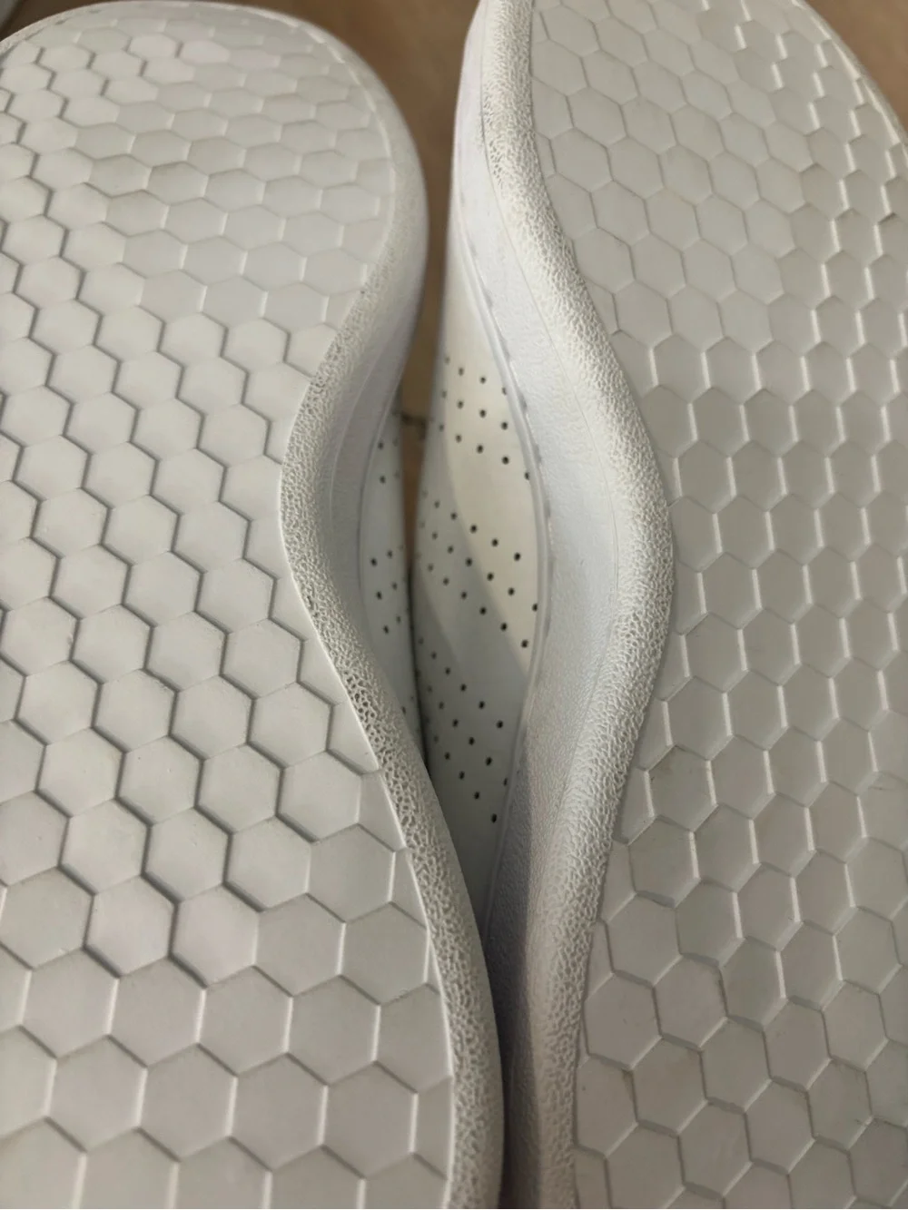 adidas White Leather Sneakers with Green Heel Accents